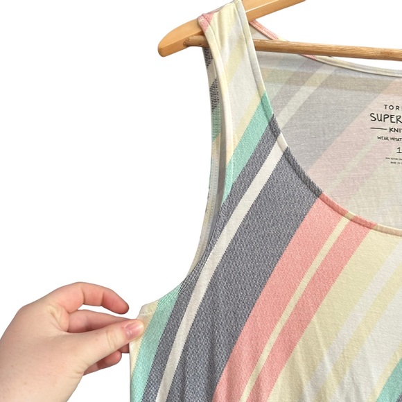 Torrid Maxi Handkerchief Chevron Pastel Dress Summer Sundress Torrid 1 US 14/16 - Picture 6 of 9